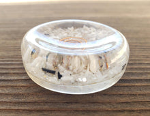 Load image into Gallery viewer, ORGONE RAINBOW MOONSTONE Gemstone Sphere Stand And Worry Stone