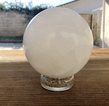 Load image into Gallery viewer, ORGONE LABRADORITE Gemstone Sphere Stand And Worry Stone