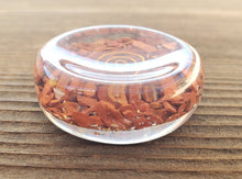 Load image into Gallery viewer, ORGONE RED JASPER Gemstone Sphere Stand And Worry Stone