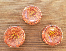 Load image into Gallery viewer, ORGONE RED JASPER Gemstone Sphere Stand And Worry Stone