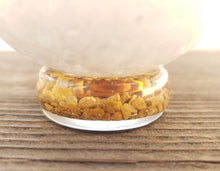 Load image into Gallery viewer, ORGONE YELLOW JASPER Gemstone Sphere Stand And Worry Stone