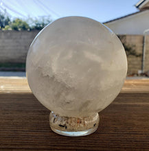 Load image into Gallery viewer, ORGONE RAINBOW MOONSTONE Gemstone Sphere Stand And Worry Stone