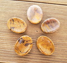 Load image into Gallery viewer, PETRIFIED WOOD Worry Stone Natural Stone Hand Carved Gemstone Worry Stone