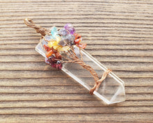 Load image into Gallery viewer, CLEAR QUARTZ COPPER Flat Point Tree Of Life Pendant Gemstone