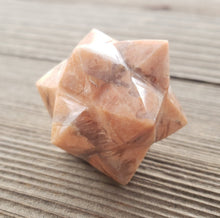 Load image into Gallery viewer, LARGE 12 Point GEMSTONE MERKABA Star Natural Peach Moonstone Rare (One)