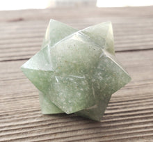 Load image into Gallery viewer, LARGE 12 Point GEMSTONE MERKABA Star Natural Green Aventurine Rare (One)