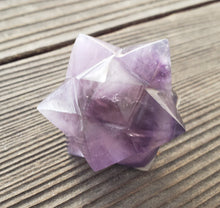 Load image into Gallery viewer, LARGE 12 Point GEMSTONE MERKABA Star Natural Amethyst