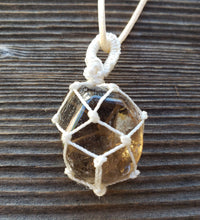 Load image into Gallery viewer, SMOKEY QUARTZ Netted (Macrame) Tumbled Stone Pendant Stone Natural Gemstone