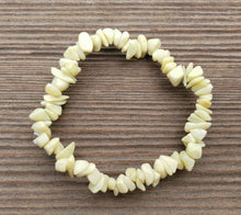 Load image into Gallery viewer, LIGHT SERPENTINE Natural Stone Gemstone Stretchy Chip Bracelet