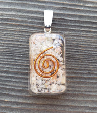 Load image into Gallery viewer, ORGONE SUNSTONE Gemstone Rectangle Pendant Orgone (One)