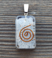 Load image into Gallery viewer, ORGONE ANGELITE Gemstone Rectangle Pendant Orgone (One)