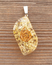 Load image into Gallery viewer, ORGONE CITRINE Gemstone Eye Shaped Pendant Orgone (One)