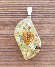 Load image into Gallery viewer, ORGONE CHRYSOPRASE Gemstone Eye Shaped Pendant Orgone (One)