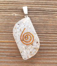 Load image into Gallery viewer, ORGONE ANGELITE Gemstone Eye Shaped Pendant Orgone (One)