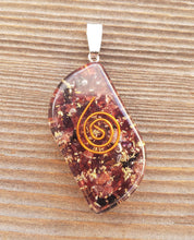 Load image into Gallery viewer, ORGONE GARNET Gemstone Eye Shaped Pendant Orgone (One)