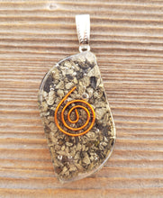 Load image into Gallery viewer, ORGONE PYRITE Gemstone Eye Shaped Pendant Orgone (One)