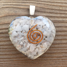 Load image into Gallery viewer, ORGONE ANGELITE Gemstone Heart Shaped Pendant Orgone (One)