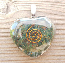 Load image into Gallery viewer, ORGONE BLOODSTONE Gemstone Heart Shaped Pendant Orgone (One)