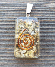 Load image into Gallery viewer, ORGONE CITRINE Gemstone Rectangle Pendant Orgone (One)