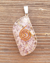 Load image into Gallery viewer, ORGONE LEPIDOLITE Gemstone Eye Shaped Pendant Orgone (One)