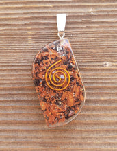 Load image into Gallery viewer, ORGONE MAHOGANY OBSIDIAN Gemstone Eye Shaped Pendant Orgone (One)