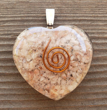 Load image into Gallery viewer, ORGONE SUNSTONE Gemstone Heart Shaped Pendant Orgone (One)