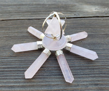 Load image into Gallery viewer, FULL ROSE QUARTZ Spinning Merkaba Energy Generator Natural Gemstone