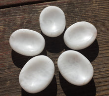 Load image into Gallery viewer, WHITE AGATE Worry Stone Natural Stone Hand Carved Gemstone Worry Stone