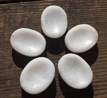 Load image into Gallery viewer, WHITE AGATE Worry Stone Natural Stone Hand Carved Gemstone Worry Stone