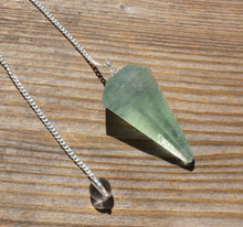 Load image into Gallery viewer, GREEN FLUORITE Natural Stone Gemstone Faceted Pendulum