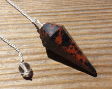 Load image into Gallery viewer, MAHOGANY OBSIDIAN Natural Stone Gemstone Faceted Pendulum