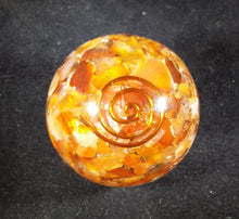 Load image into Gallery viewer, Medium (40-50mm) CARNELIAN Orgone Gemstone Sphere Orgone Sphere
