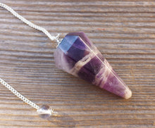 Load image into Gallery viewer, AMETHYST Natural Stone Gemstone Faceted Pendulum