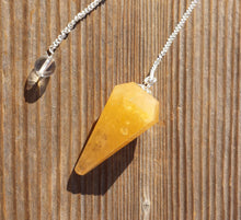 Load image into Gallery viewer, GOLDEN QUARTZ Natural Stone Gemstone Faceted Pendulum