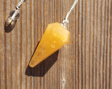 Load image into Gallery viewer, GOLDEN QUARTZ Natural Stone Gemstone Faceted Pendulum