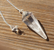 Load image into Gallery viewer, CLEAR QUARTZ Natural Stone Gemstone Faceted Pendulum