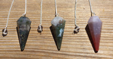 Load image into Gallery viewer, MOSS AGATE Natural Stone Gemstone Faceted Pendulum