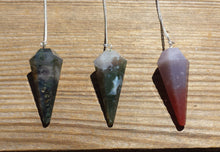 Load image into Gallery viewer, MOSS AGATE Natural Stone Gemstone Faceted Pendulum