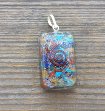 Load image into Gallery viewer, ORGONE 7 CHAKRA Gemstone Rectangle Pendant Orgone (One)