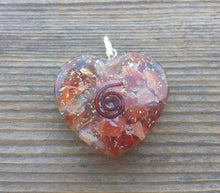 Load image into Gallery viewer, ORGONE CARNELIAN Gemstone Heart Shaped Pendant Orgone (One)