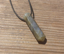 Load image into Gallery viewer, Labradorite Crystal Point Pendant Witth Adjustable Cord Stone Natural Gemstone