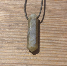 Load image into Gallery viewer, Labradorite Crystal Point Pendant Witth Adjustable Cord Stone Natural Gemstone