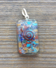 Load image into Gallery viewer, ORGONE 7 CHAKRA Gemstone Rectangle Pendant Orgone (One)