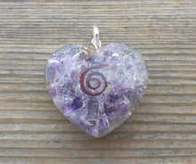 Load image into Gallery viewer, ORGONE AMETHYST Gemstone Heart Shaped Pendant Orgone (One)