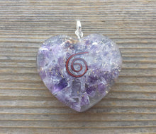 Load image into Gallery viewer, ORGONE AMETHYST Gemstone Heart Shaped Pendant Orgone (One)
