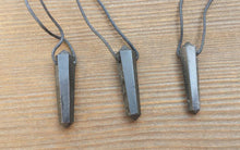 Load image into Gallery viewer, BLACK TOURMALINE Crystal Point Pendant Witth Adjustable Cord Stone Natural Gemstone