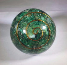 Load image into Gallery viewer, LARGE (60-70mm) JADE stone Orgone Gemstone Sphere Orgone Sphere