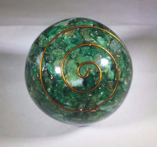 Load image into Gallery viewer, LARGE (60-70mm) JADE stone Orgone Gemstone Sphere Orgone Sphere