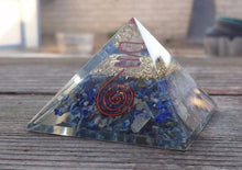 Load image into Gallery viewer, Extra Large (70-75mm) LAPIS LAZULI STONE Orgone Gemstone Pyramid X-Large Pyramid Orgone