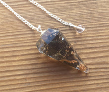 Load image into Gallery viewer, ORGONE BLACK TOURMALINE Gemstone Faceted Orgone Pendulum